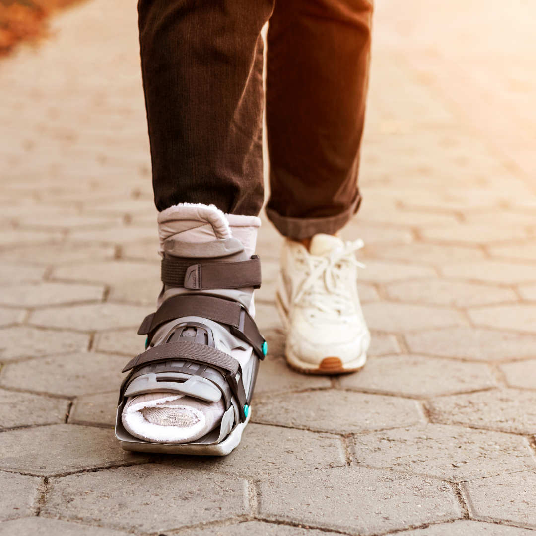 person walking in boot